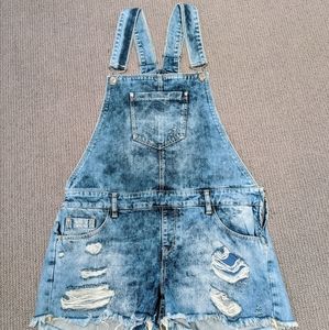 Free People Jean Overall Shorts